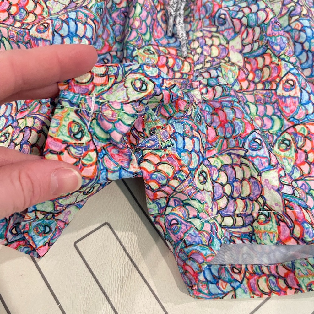 Michael's Multicolor Fish Patterned Swim Trunks - Picture 4 of 11